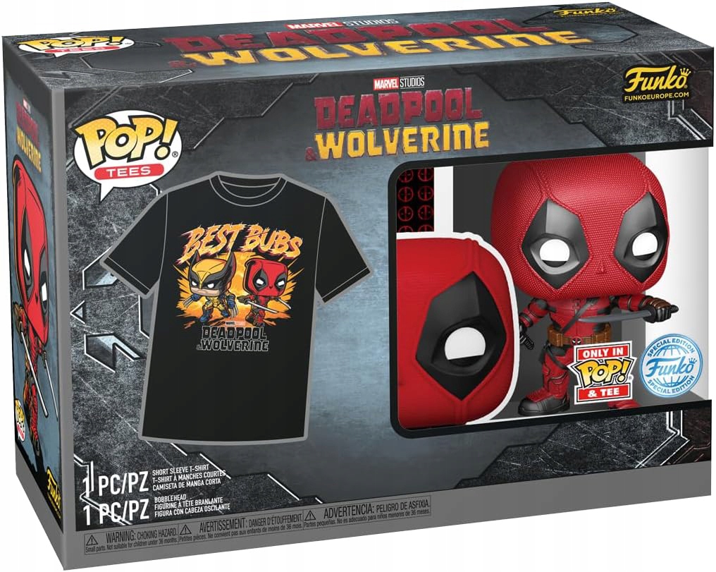 Zestaw Funko Pop! & Tee Figurka Bobble-Head Deadpool Koszulka Rozmiar L