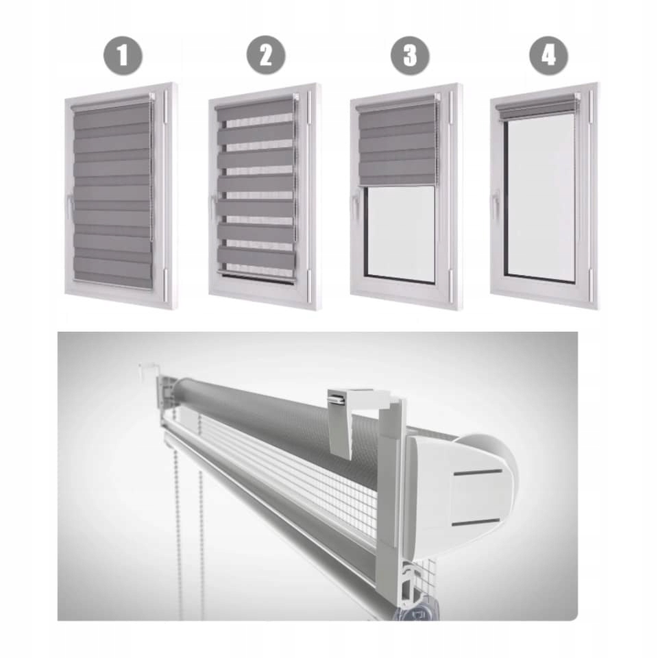 Roleta DZIEN NOC 65x225 -27 Kolorów Dużo Rozmiarów Długość 225 cm