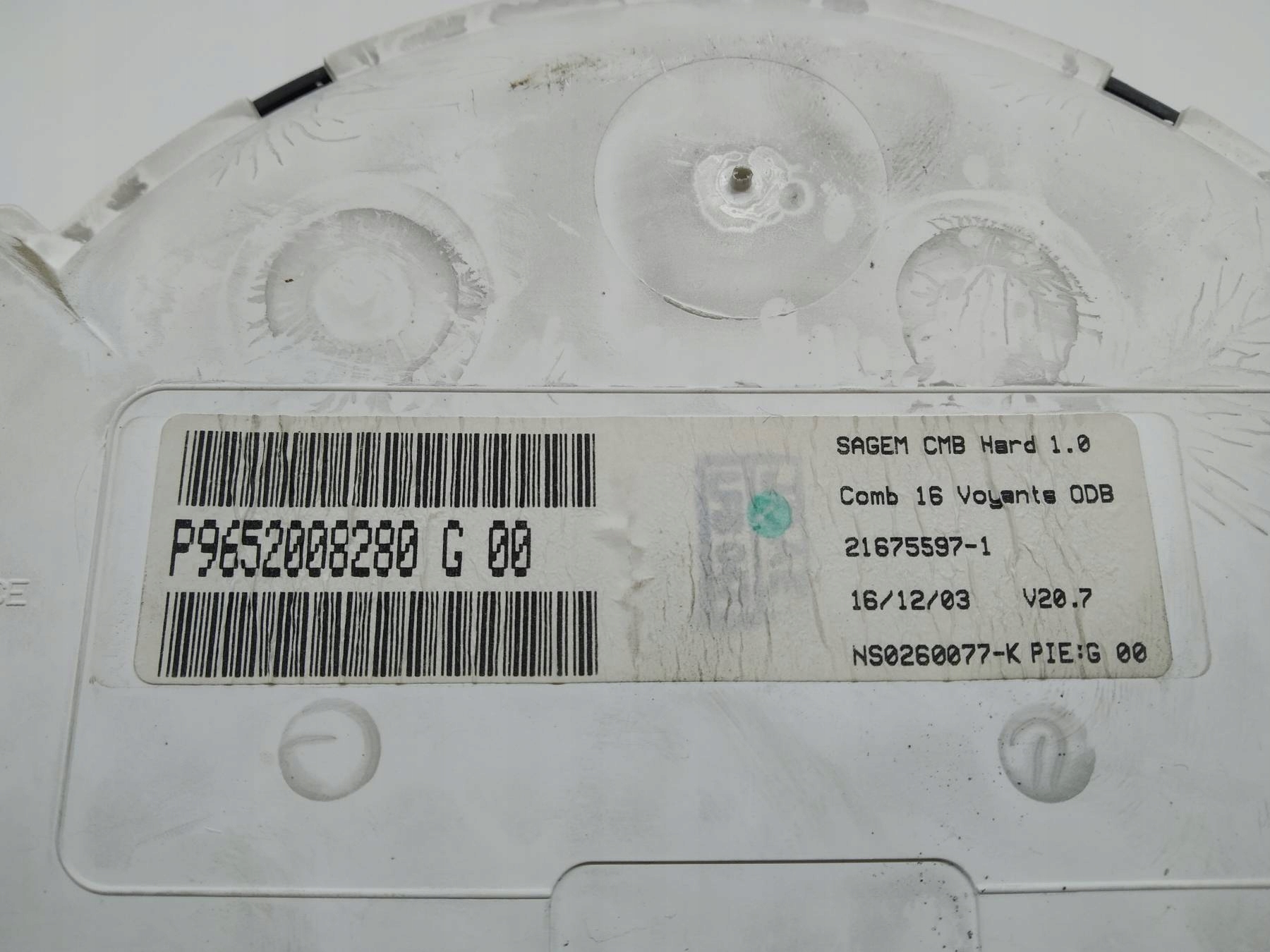 dials 9652008280G Citroen C3 and (2002-2009)