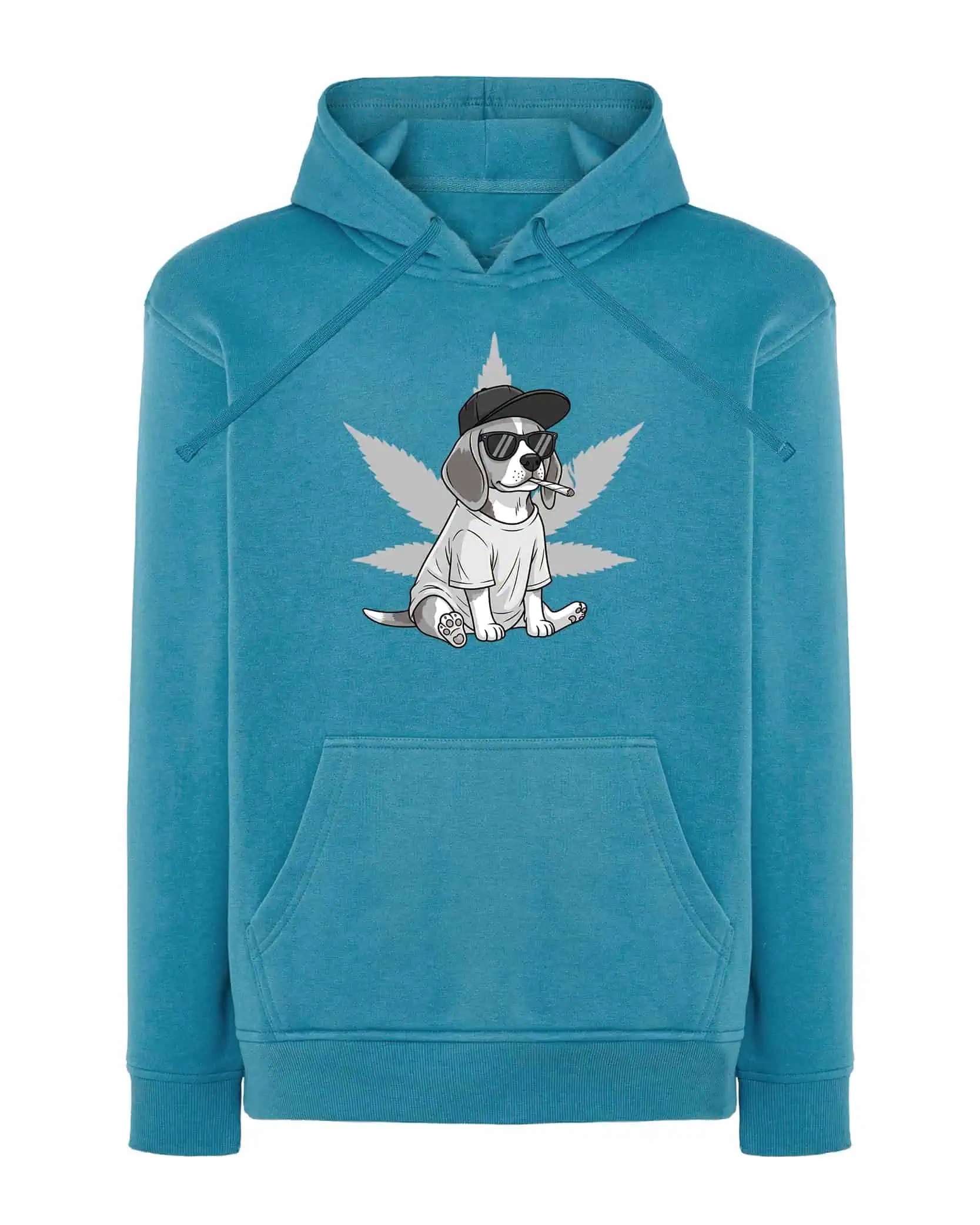 Mikina s kapucí Zjarany Beagle Chill Zelená Vtipná Modrá M