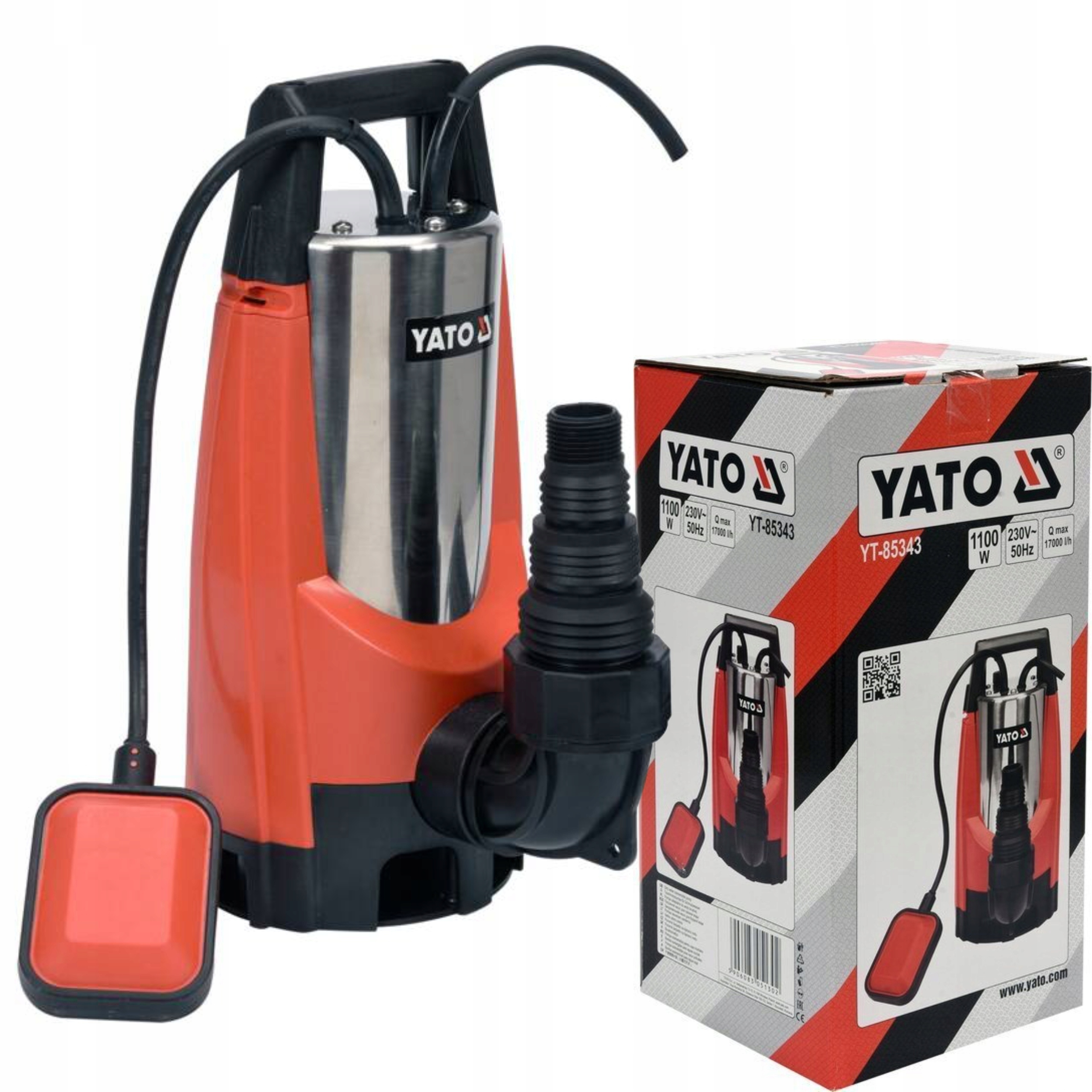 Yato Ponorná Pumpa Na Čistú Špinavú Vodu 1100 W, Inox Plavák