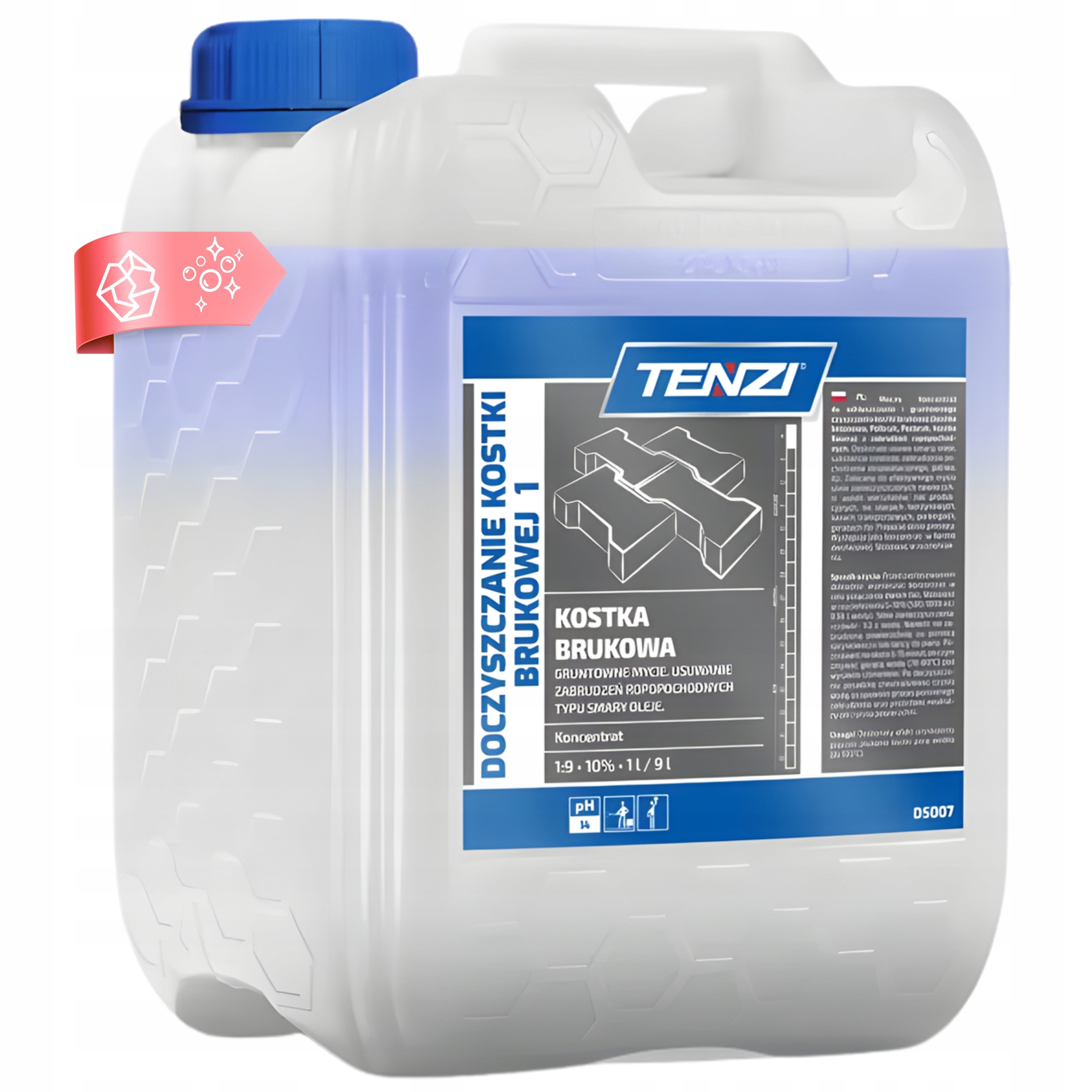 Tenzi Płyn Do Mycia Czyszczenia Korki Brukowej Bruku Wydajny Koncentrat 5L