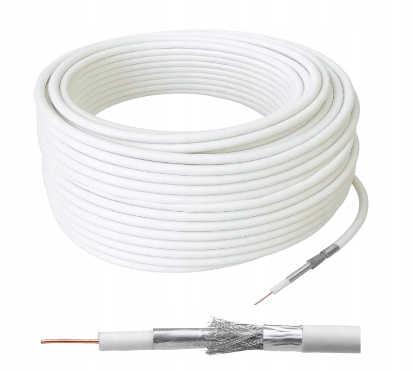 Kabel Antenowy 113 Trishield Miedź Przewód 1,13 Koncentryczny 100 M