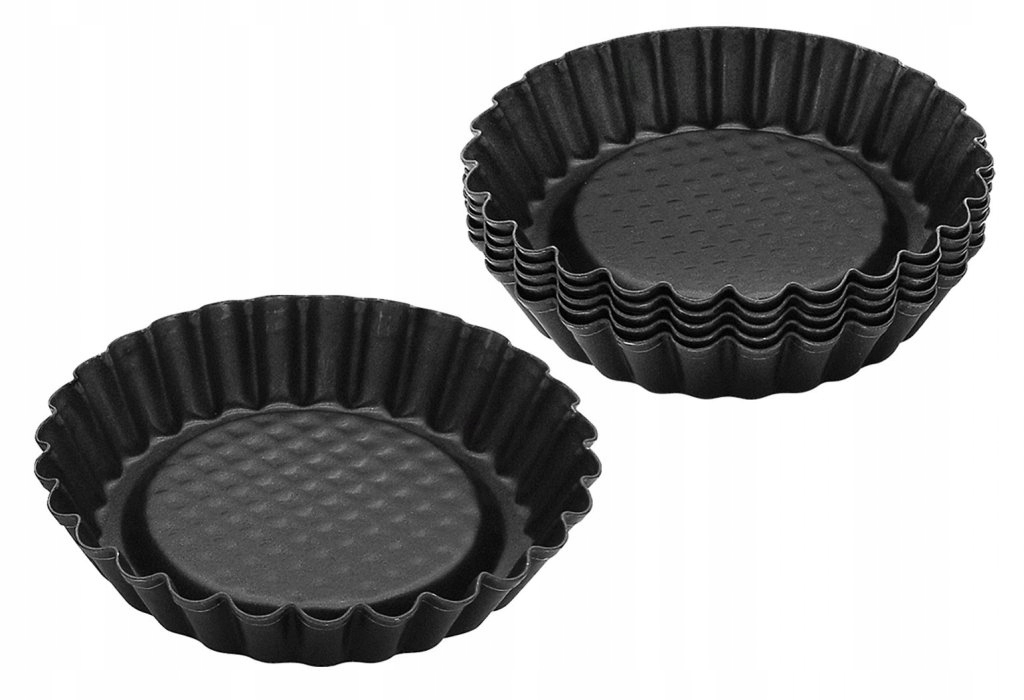 

6 Czarnych Foremek Małych Do Tarty 10CM Zenker
