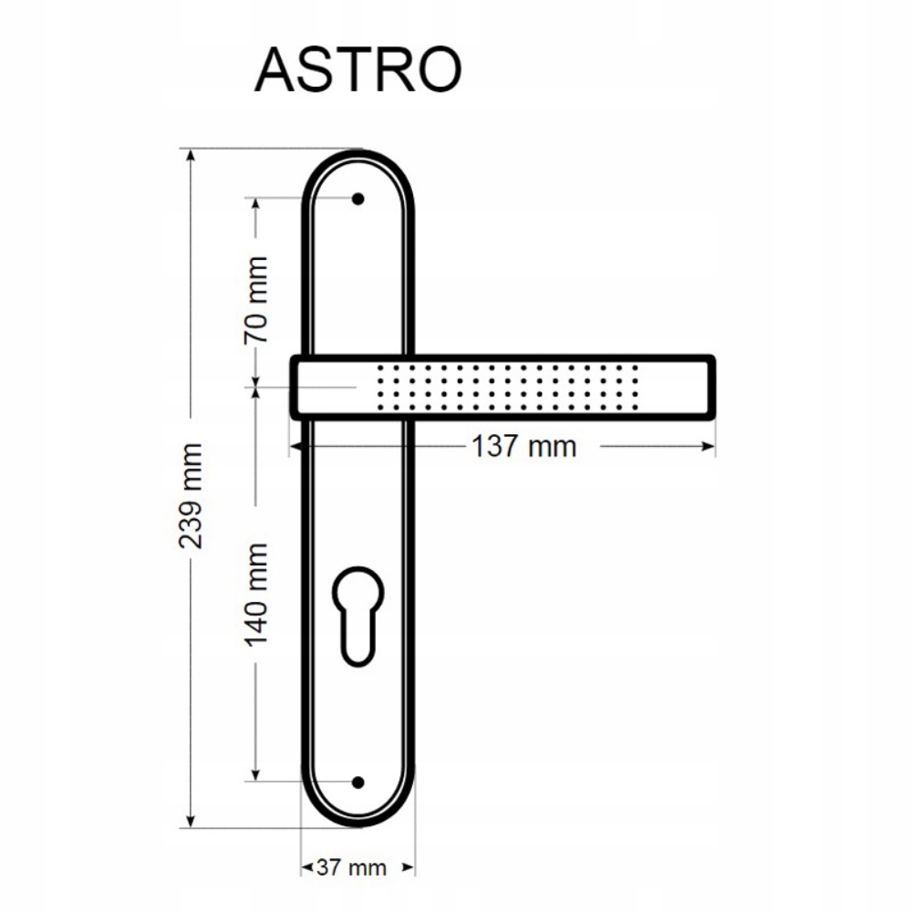 KLAMKA DRZWIOWA PRZEBICIE KLUCZ ASTRO NIKIEL SATYN Kod producenta ANI7K