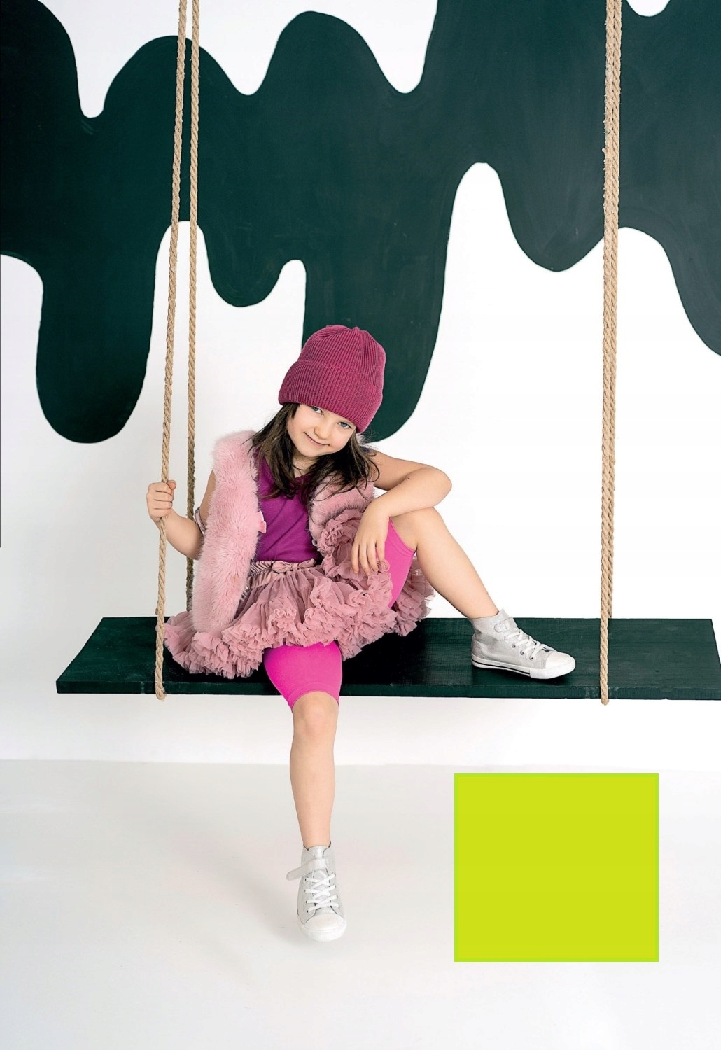 

Szorty dziecięce Sandy kolarki 4-7 lat Limonka