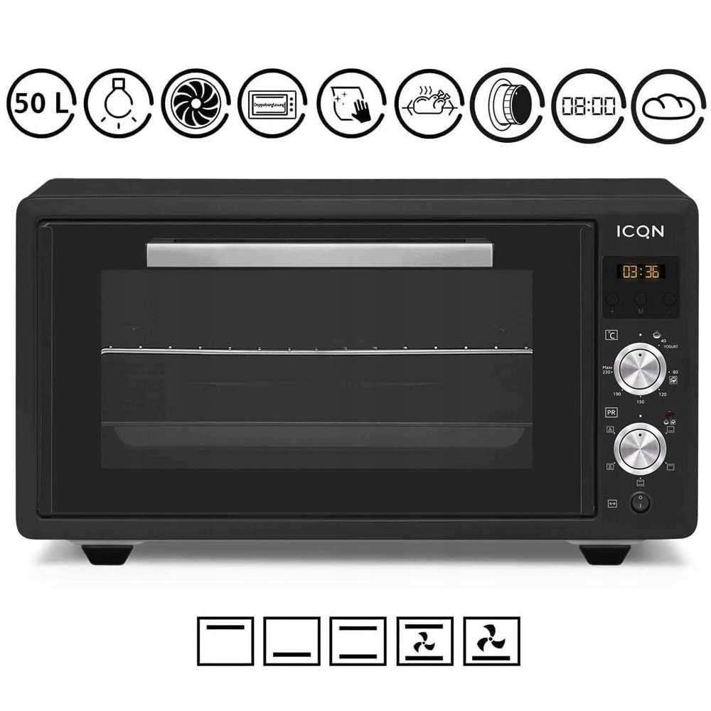 PIEKARNIK ELEKTRYCZNY 50L ROŻNO GRILL Cyfrowy time