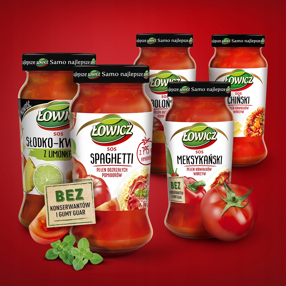 Sos chiński Łowicz z kiełkami fasoli mung 500g Marka Łowicz