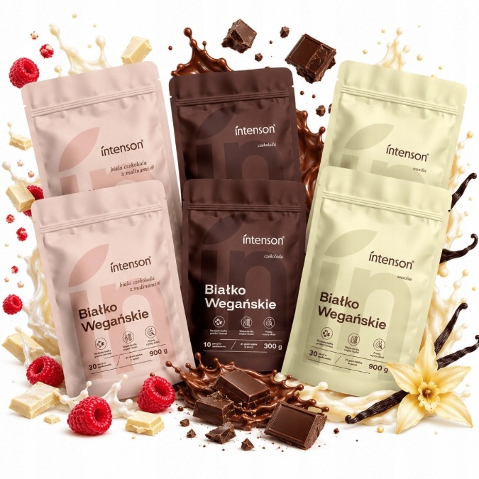 Veganské bílkoviny protein Intenson 1,8 kg (6 x 300 g) mix chutí