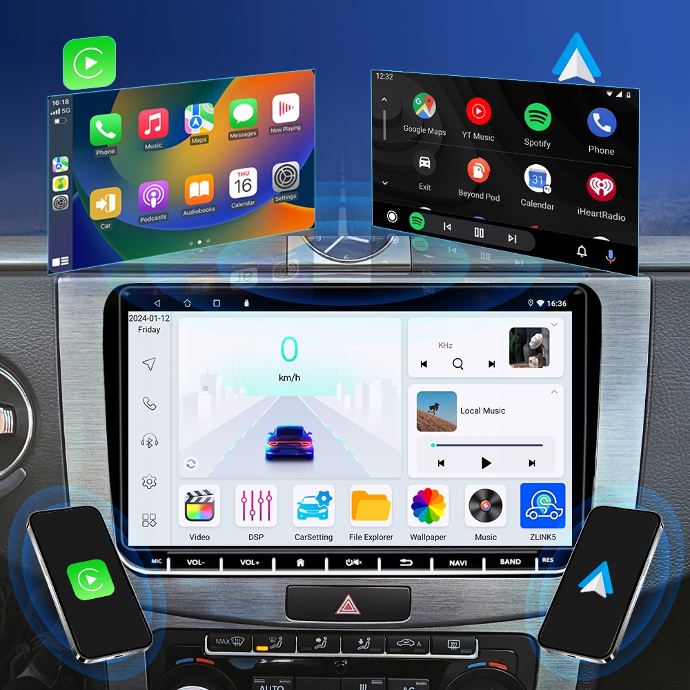 RADIO ANDROID 13 VW PASSAT B6 B7 GOLF 5 V 6 VI SKODA OCTAVIA SEAT 4GB/128GB Marka inna