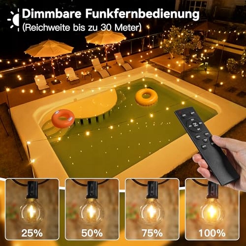 SOLAR LAMPKI OGRODOWE 10M 17 LED IP65 WODOODPORNE NA BALKON I DO OGRODU — miniatura 2