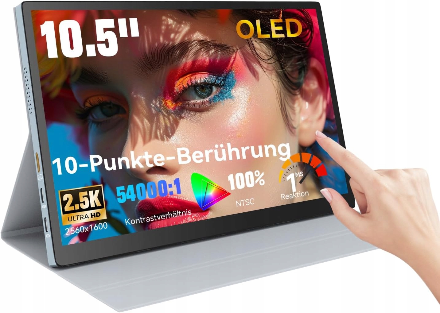 Přenosný monitor Oled 10,5" 26,7 cm dotykový 2,5K Usb-c Hdmi druhý displej