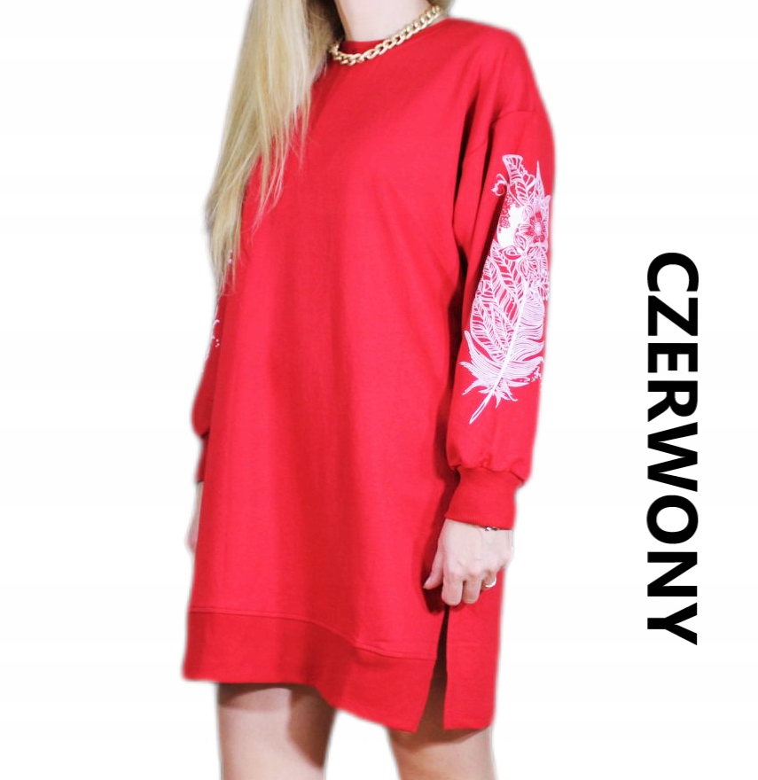 BLUZA TUNIKA NADRUK OVERSIZE MODA DAMSKA LUŹNA WYGODNA DUŻO KOLORÓW XL/XXL Rozmiar XL/XXL