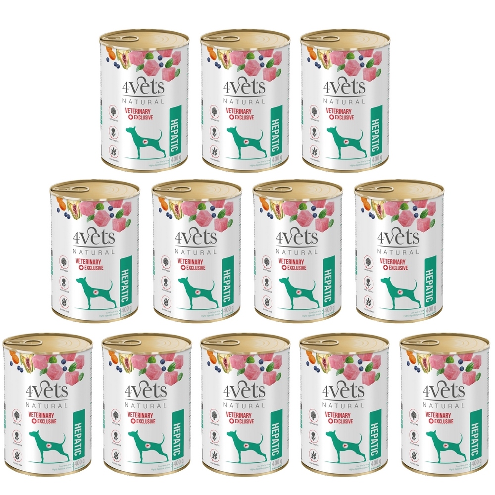 Levně 4VETS Natural Hepatic Konzerva Pes 12X400G