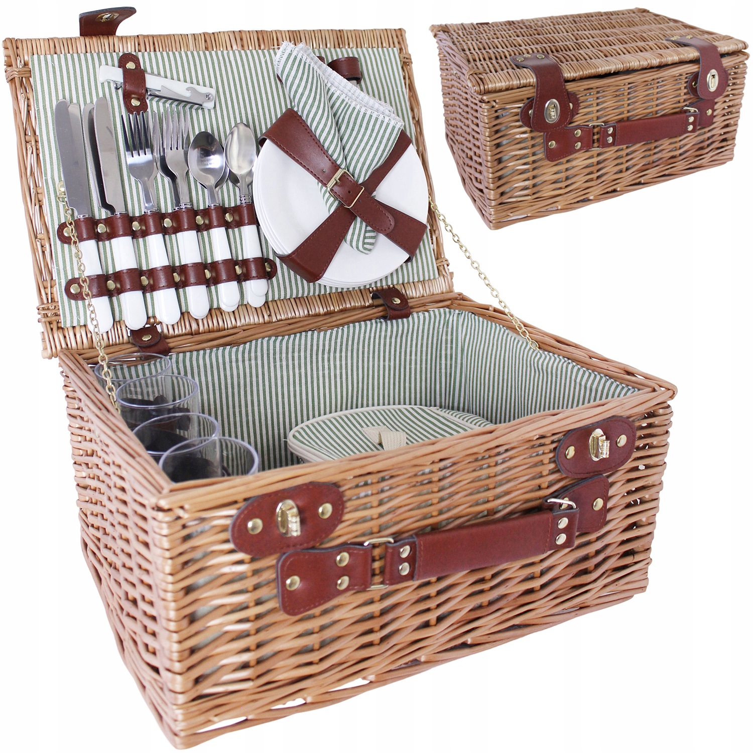 Piknikový Koš Pro 4 Osoby Velká termotaška s příslušenstvím sada dárek