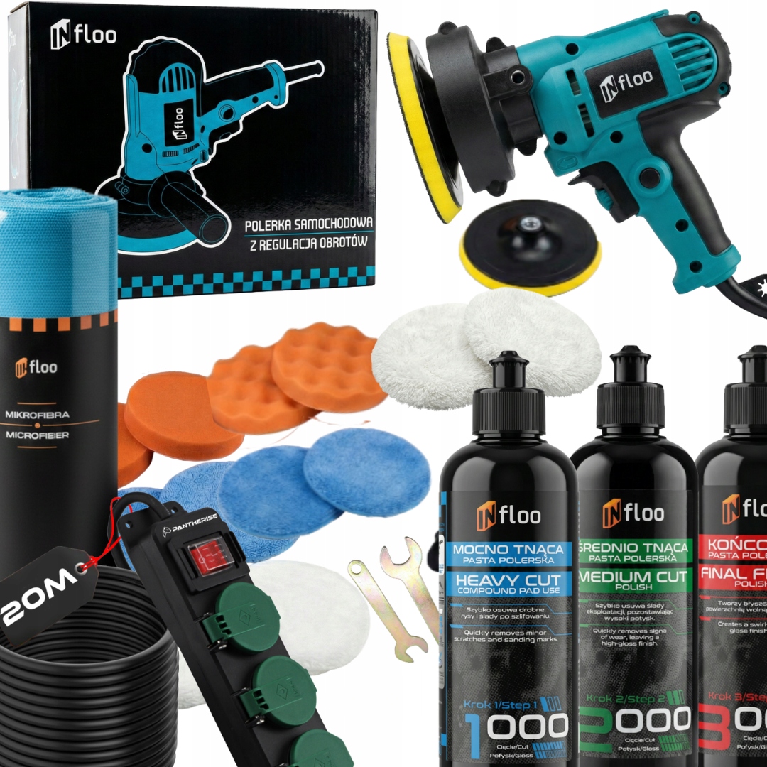 Leštící Bruska Automobilová Stroj 600-3700 Ot Prodlužovací Kabel Sada