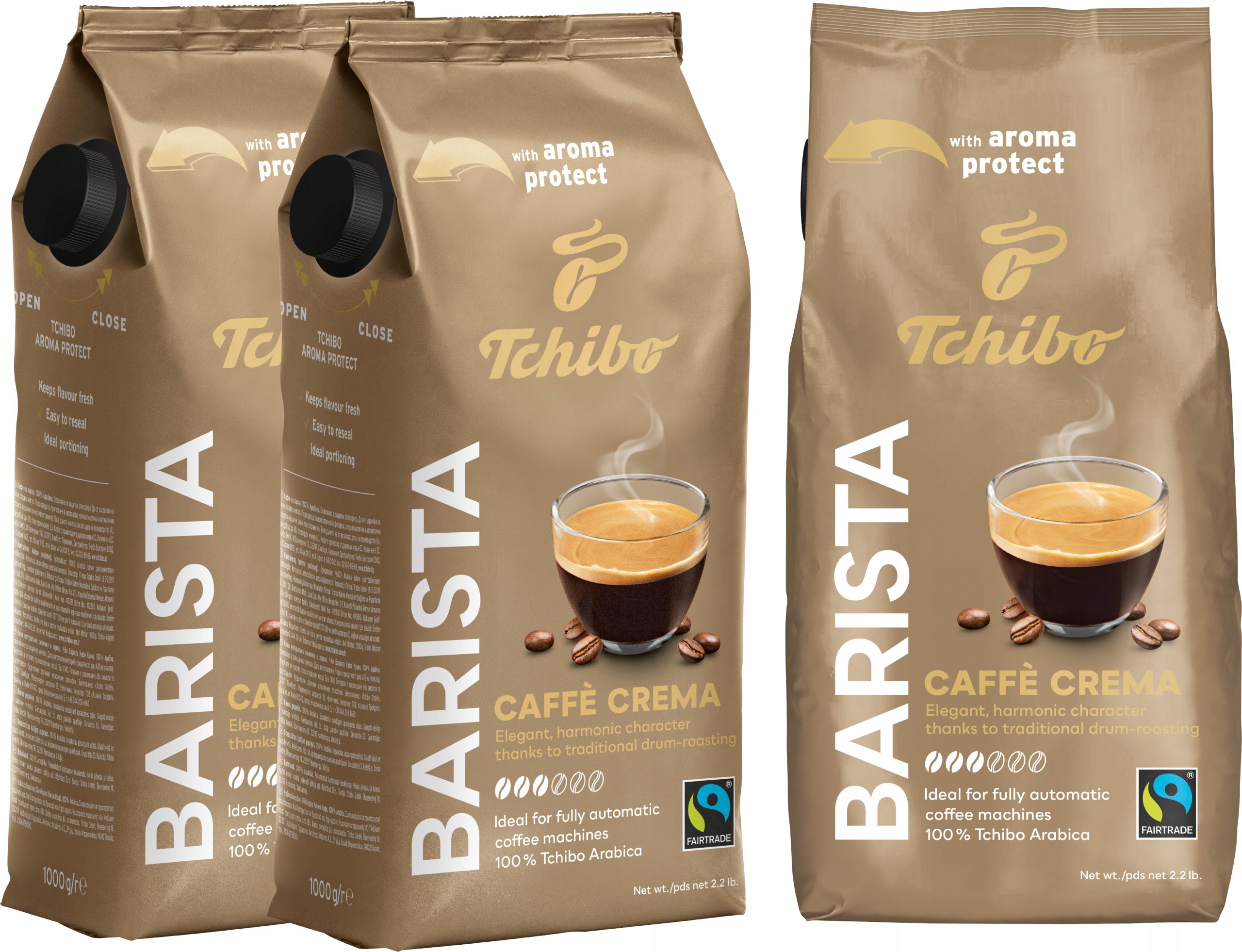 Levně Káva zrnková Tchibo Barista Caffe Crema 3 x 1 kg