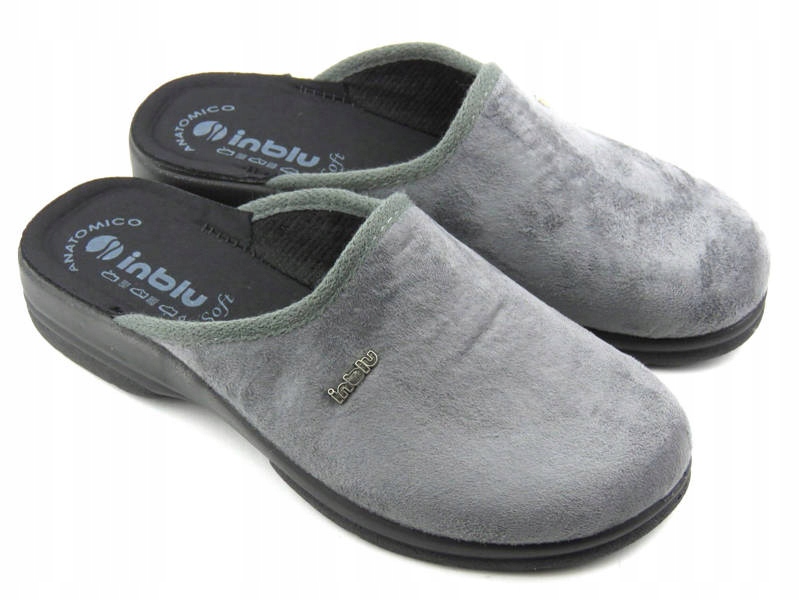 INBLU KAPCIE PAPCIE DOMOWE MĘSKIE PO-75 KLAPKI ZWYKŁE SZARE 40 Oryginalne opakowanie producenta pudełko