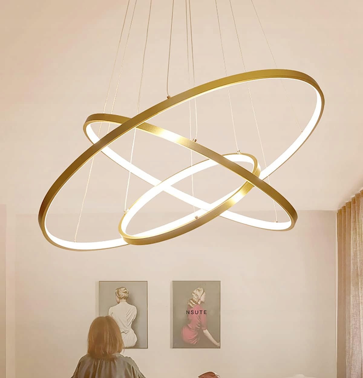 Moderná Led Závesná Lampa 76W – Stmievaná Diaľkový Ovládač 3000K – 6500K