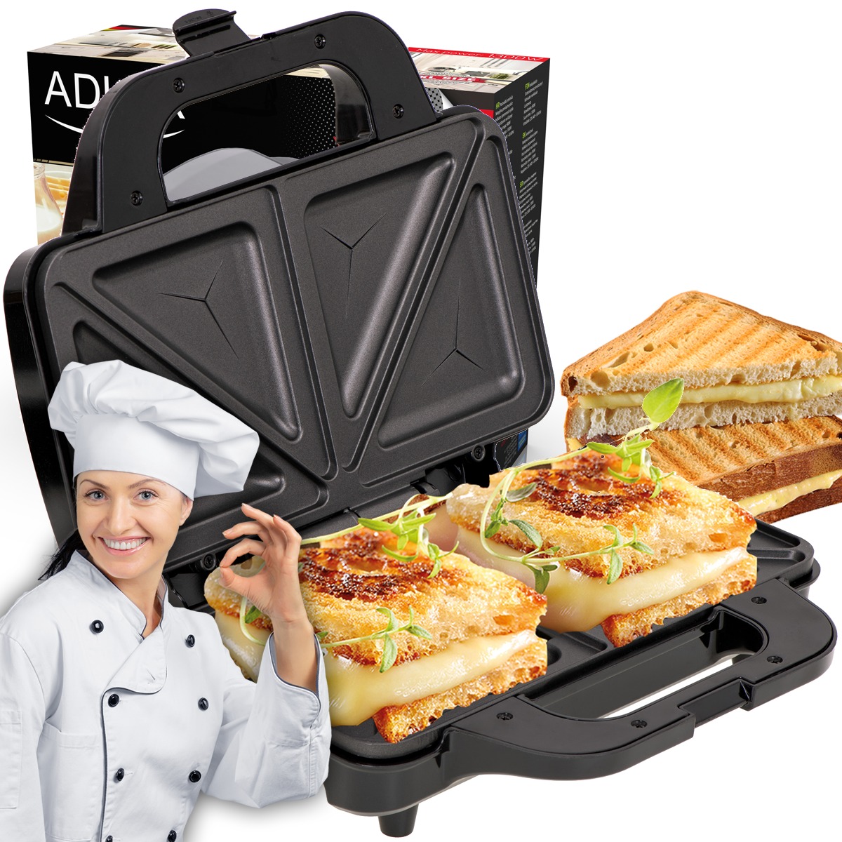 

Toster Opiekacz Do Kanapek Tostów Sandwich 1300 W