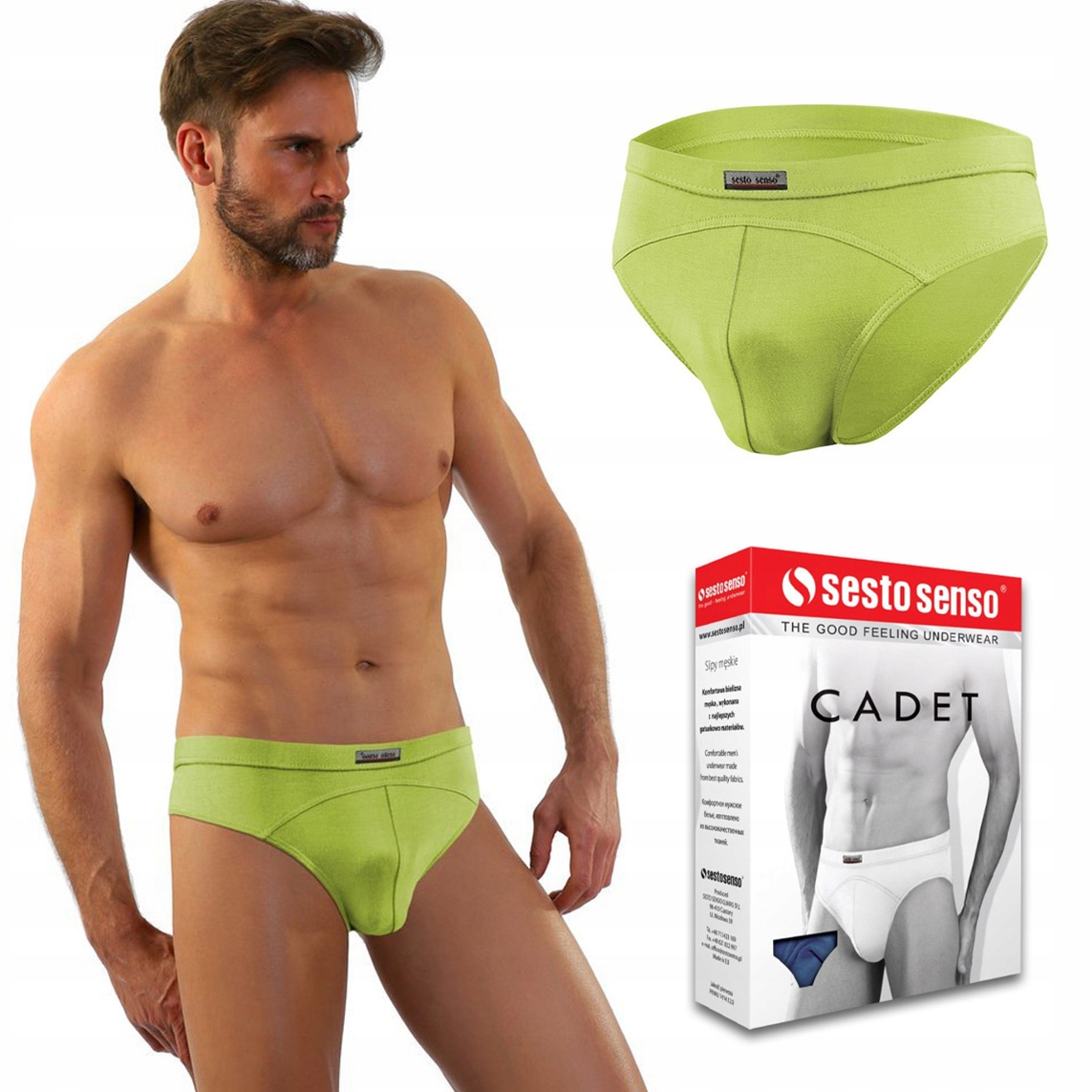

Slipy męskie pistacjowe Sesto Senso Cadet - XL