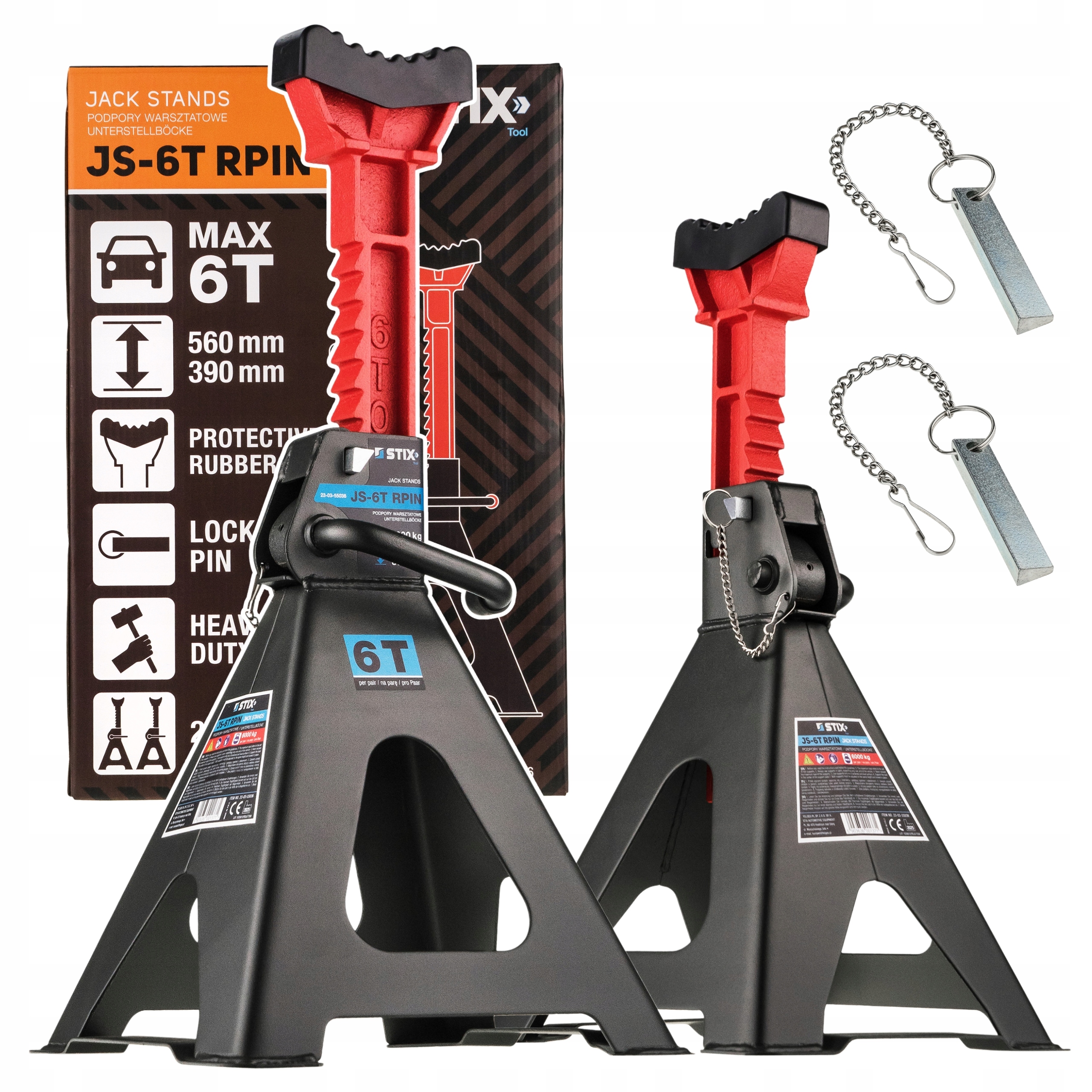 Kozlíky Pod Auto 6T Tony Silné Zabezpečení 2 Ks Guma