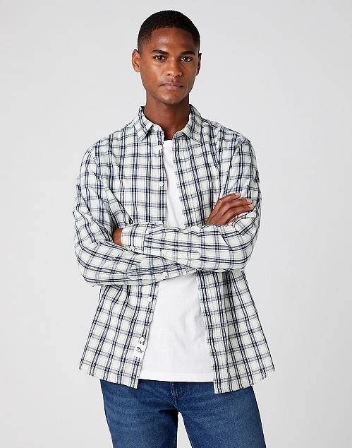 Pánská košile Wrangler Non Pkt Shirt Seedpearl Beige W5G1BRXNZ M