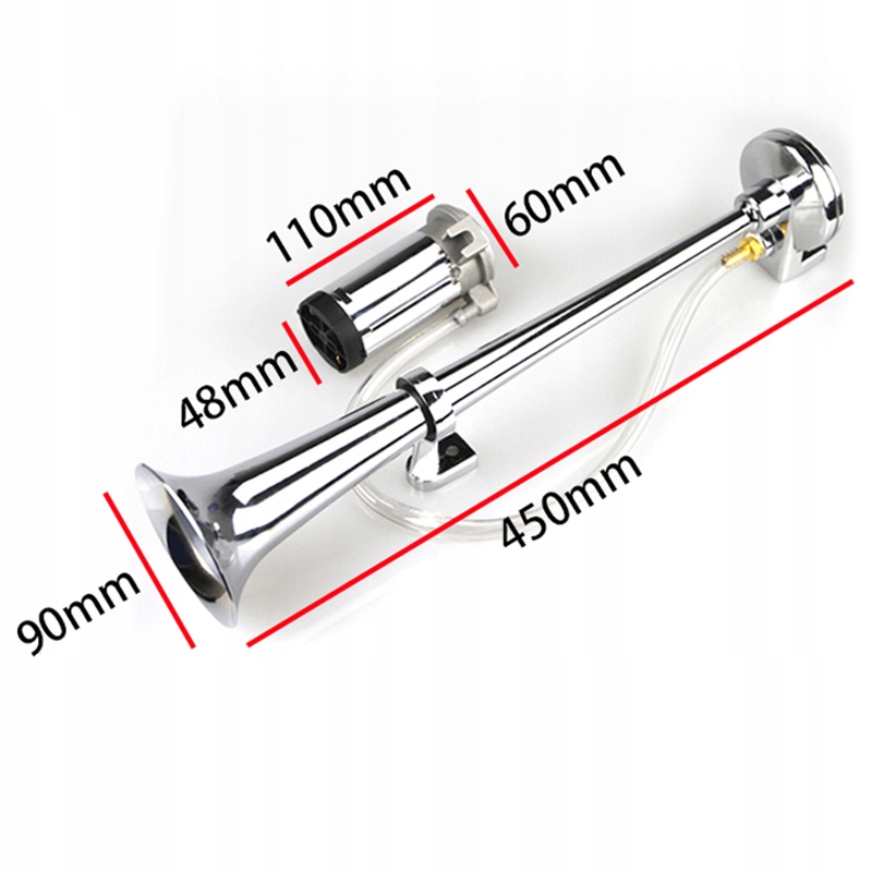 FANFARA KLAKSON SYGNAŁ TUBA Chrom Długa TIR + GRATIS KOMPRESOR GŁOŚNY Producent części Jacky Auto Sport