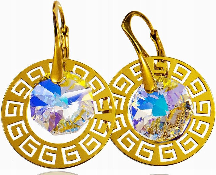 Ozdobné Krystaly Náušnice Aurora Gold Arande