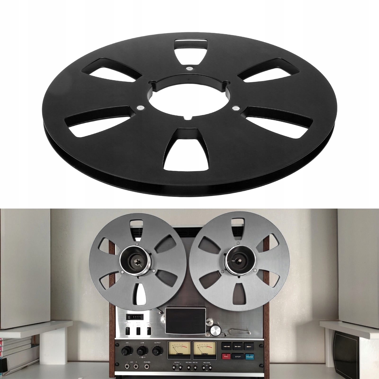 10.5" MAGNETOFON PUSTA ROLKA 6 OTWORÓW CZARNY Liczba ścieżek 6