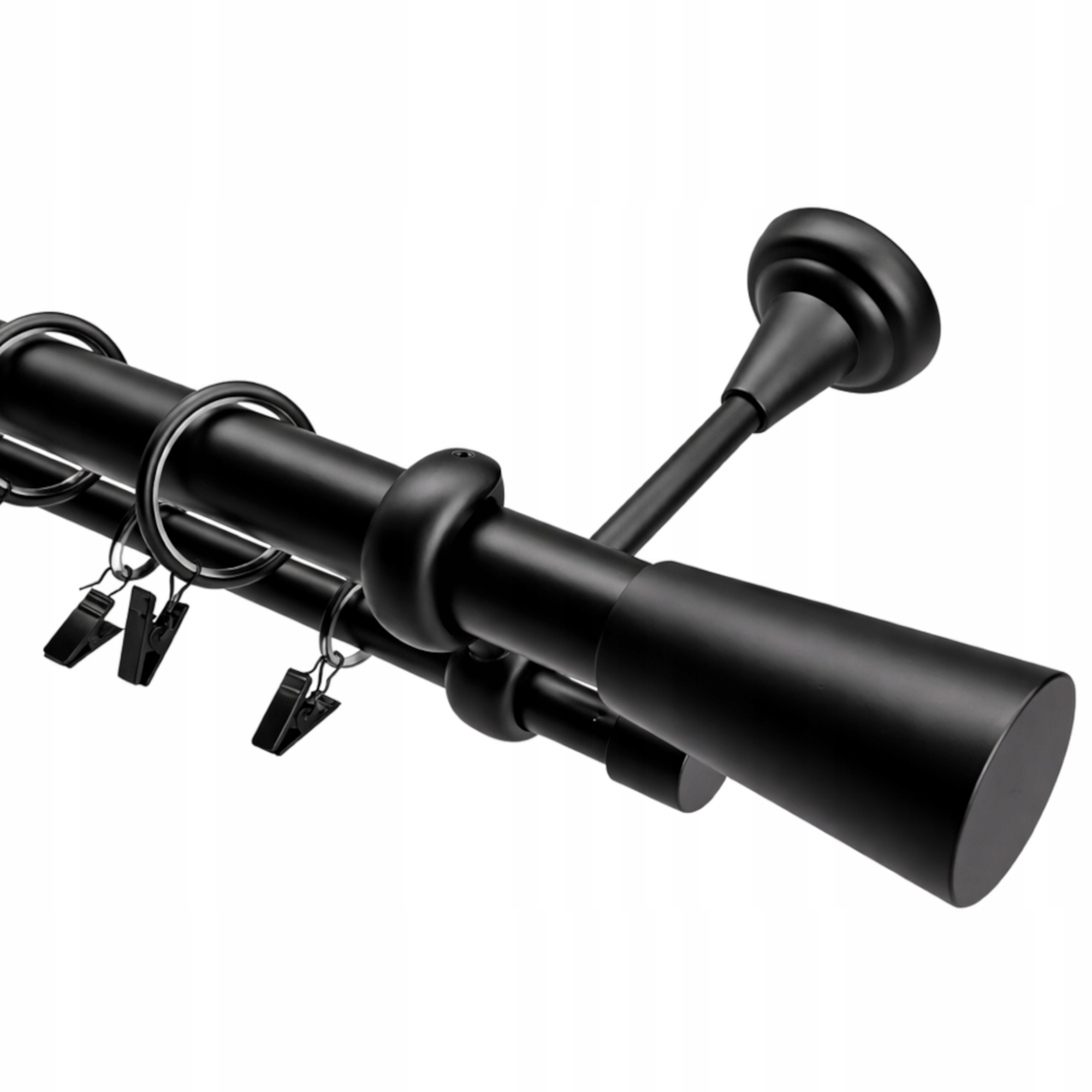 Garnýž Dvojitý Kovový 25 MM Záclonové Tyče Výběr Zakončení 300 CM