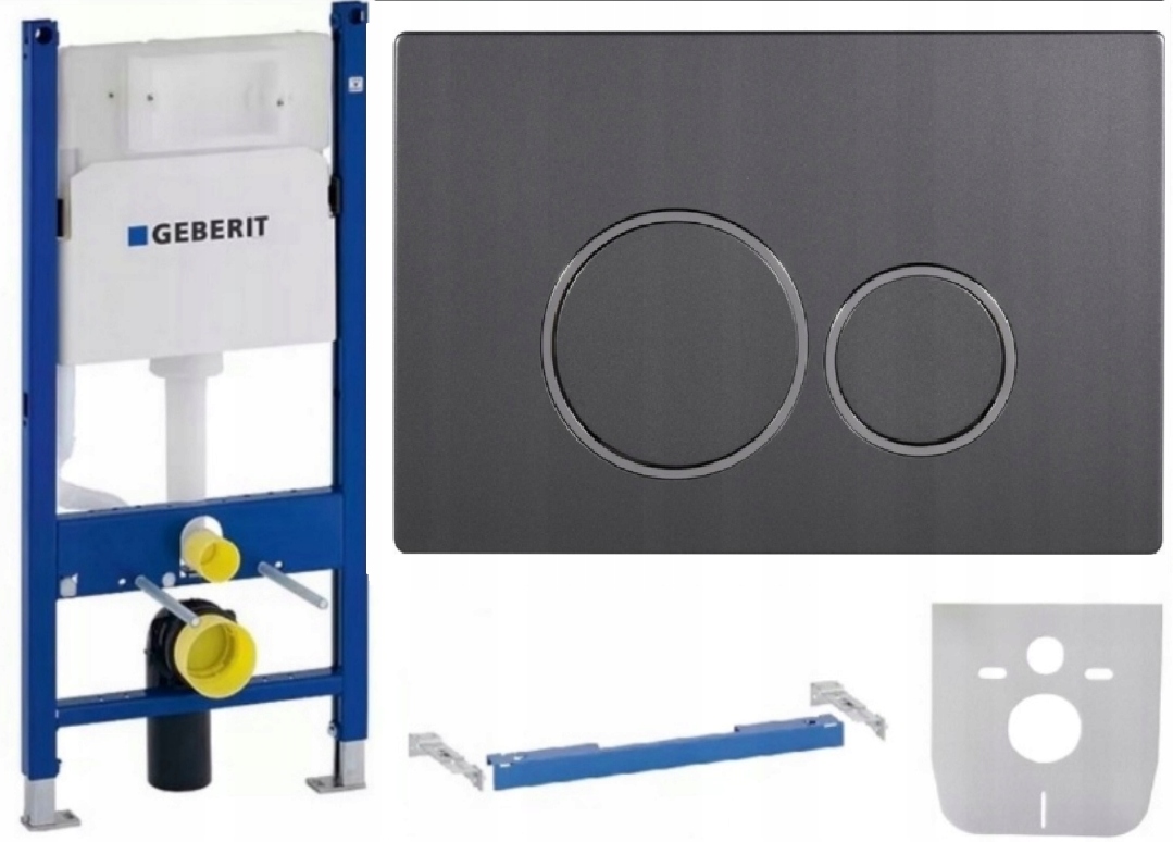 Wc rošt Geberit Duofix Basic UP100 Podpora Tlačidlo D6 Gun Metal Mata