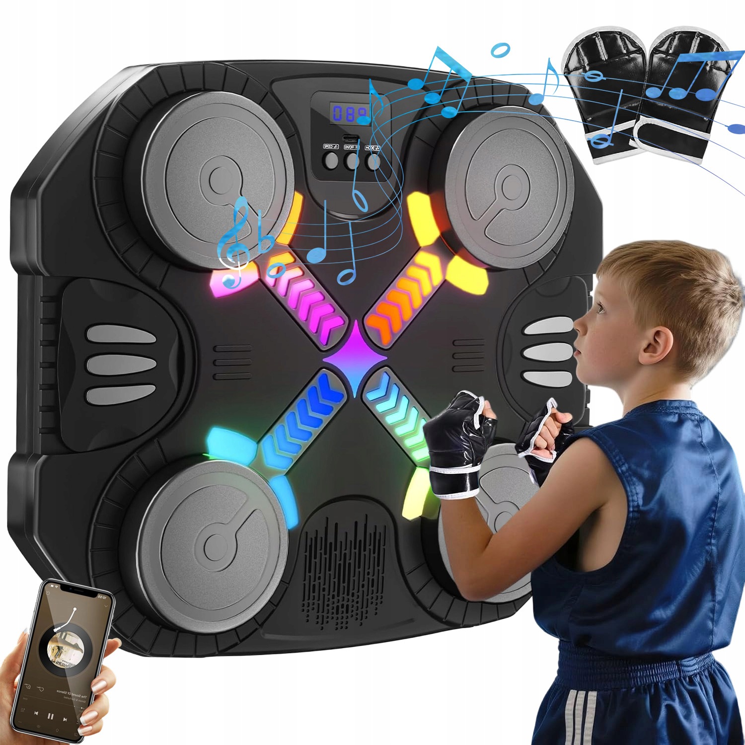 Hudební Boxovací Deska Na Zeď, Tréninková Bluetooth Hudba Rukavice