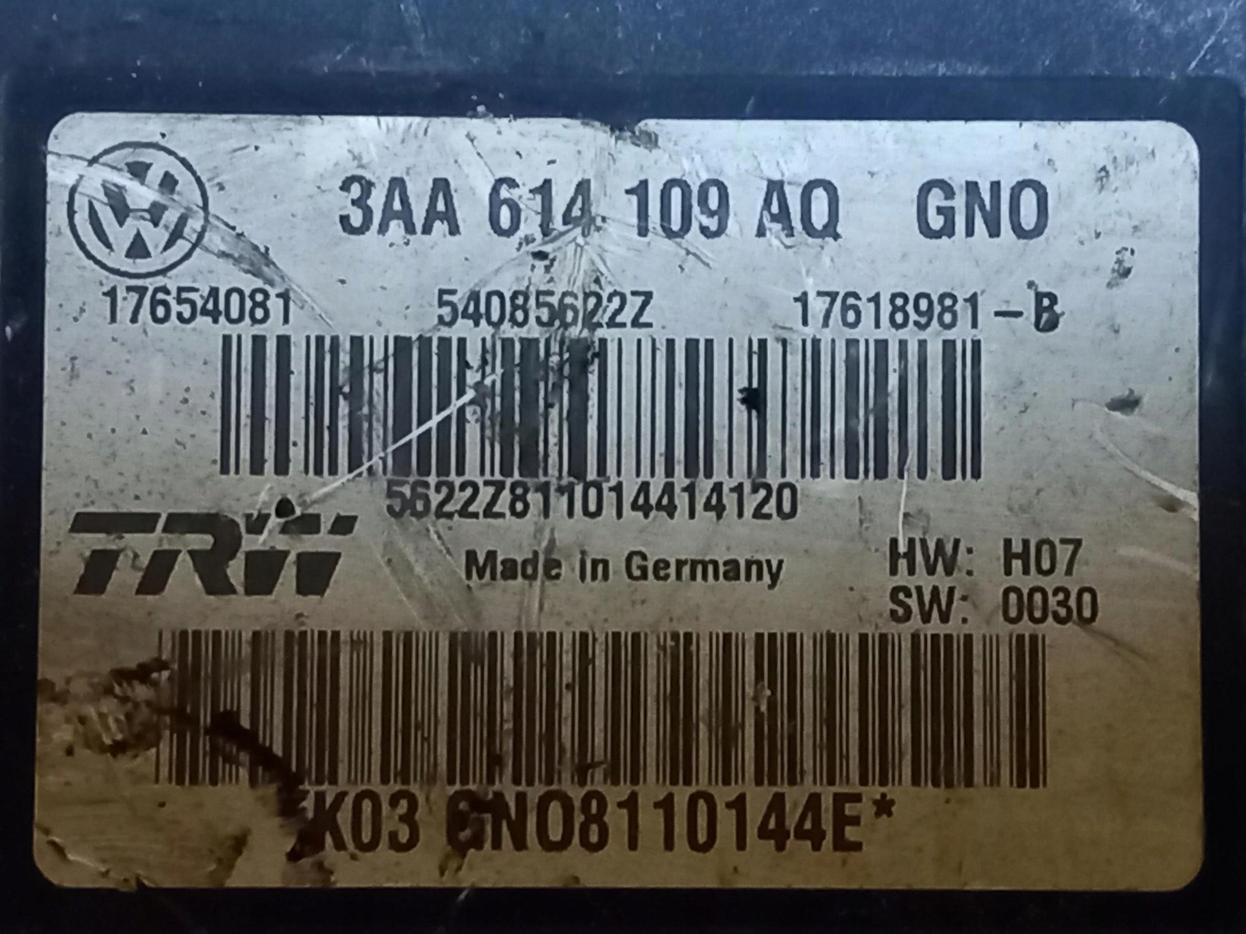 Pompa ABS VOLKSWAGEN PASSAT CC 2.0 TDI 140KM 3AA614109AQ 08-16