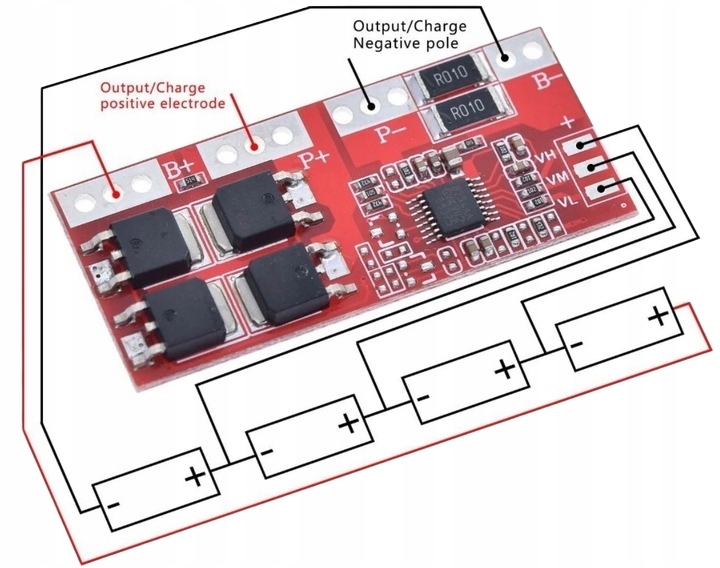 Moduł BMS 4S 30A 14,4V do ładowania i balansowania ogniw baterii Waga produktu z opakowaniem jednostkowym 0.01 kg
