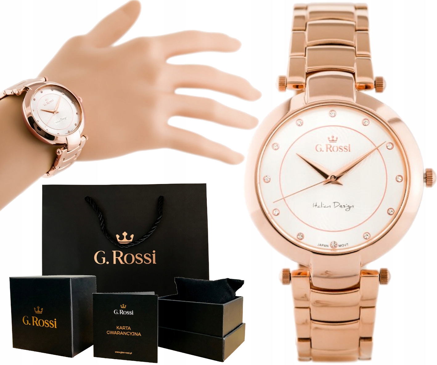 

Stylowy Zegarek Damski Stalowa Bransoleta Pudełko