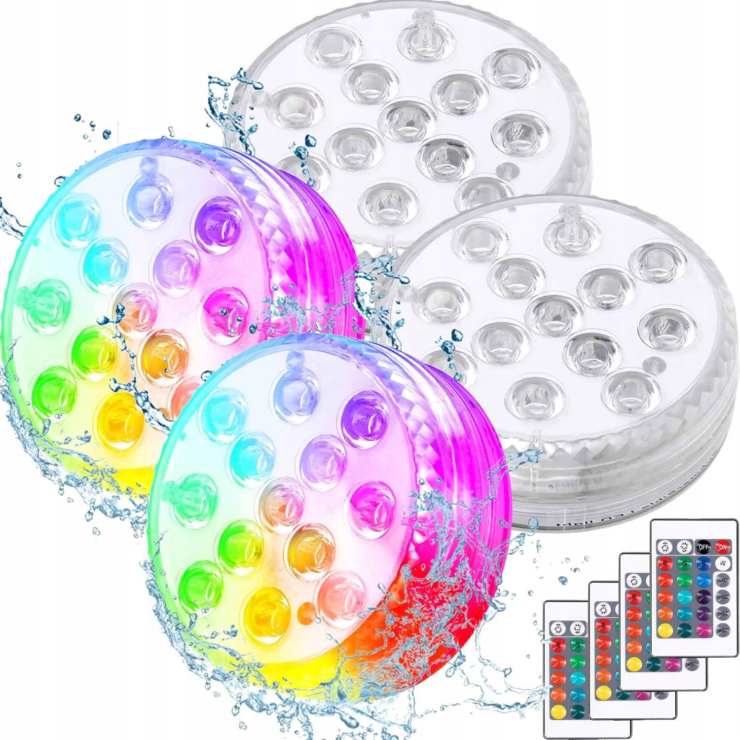 Podvodní Bazénová Lampa 13 Led Dálkový Ovladač Rgb IP68 Voděodolná Do Bazénu