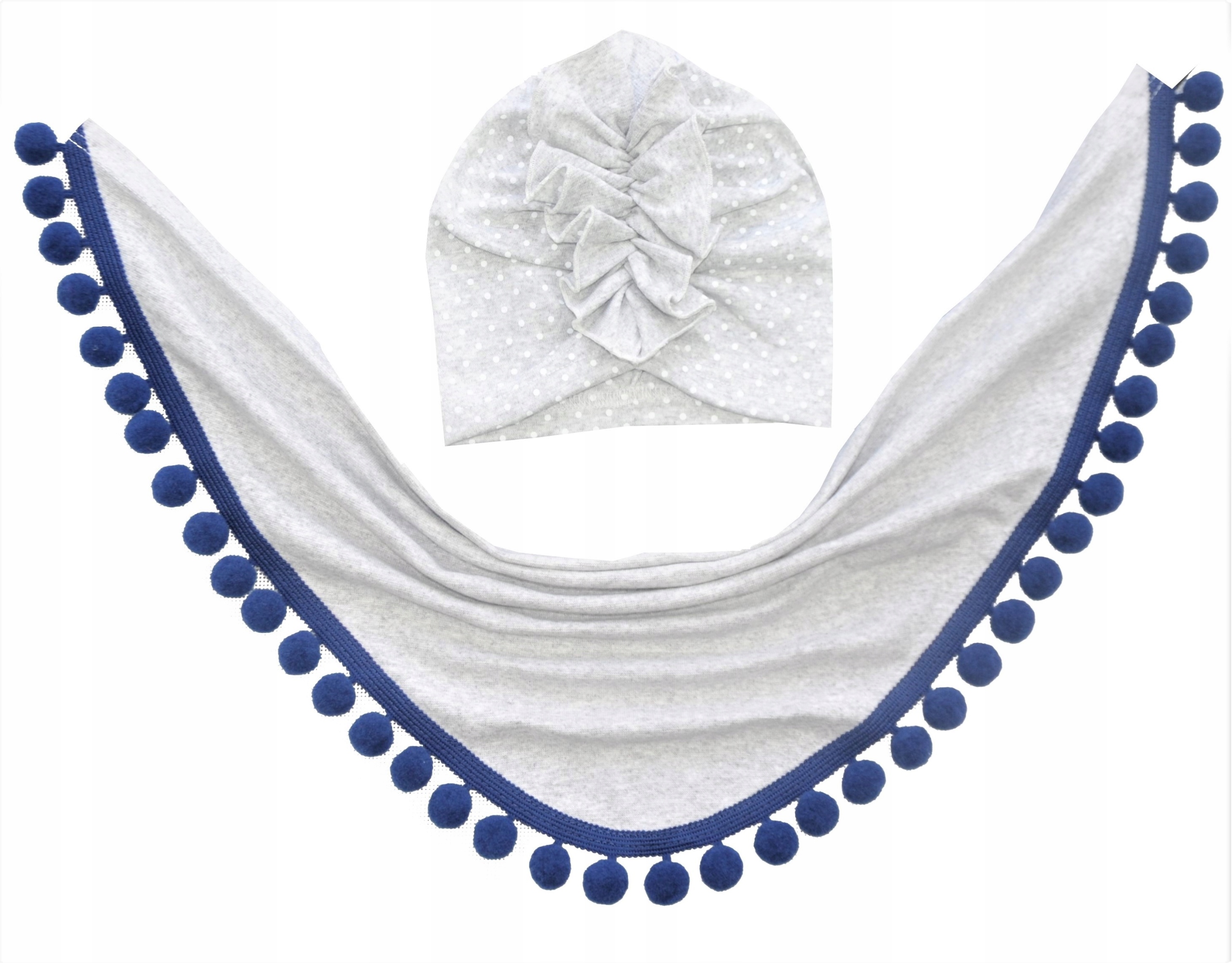 

Komplet Wiosna Jesień Czapka Turban Chusta r.48-50
