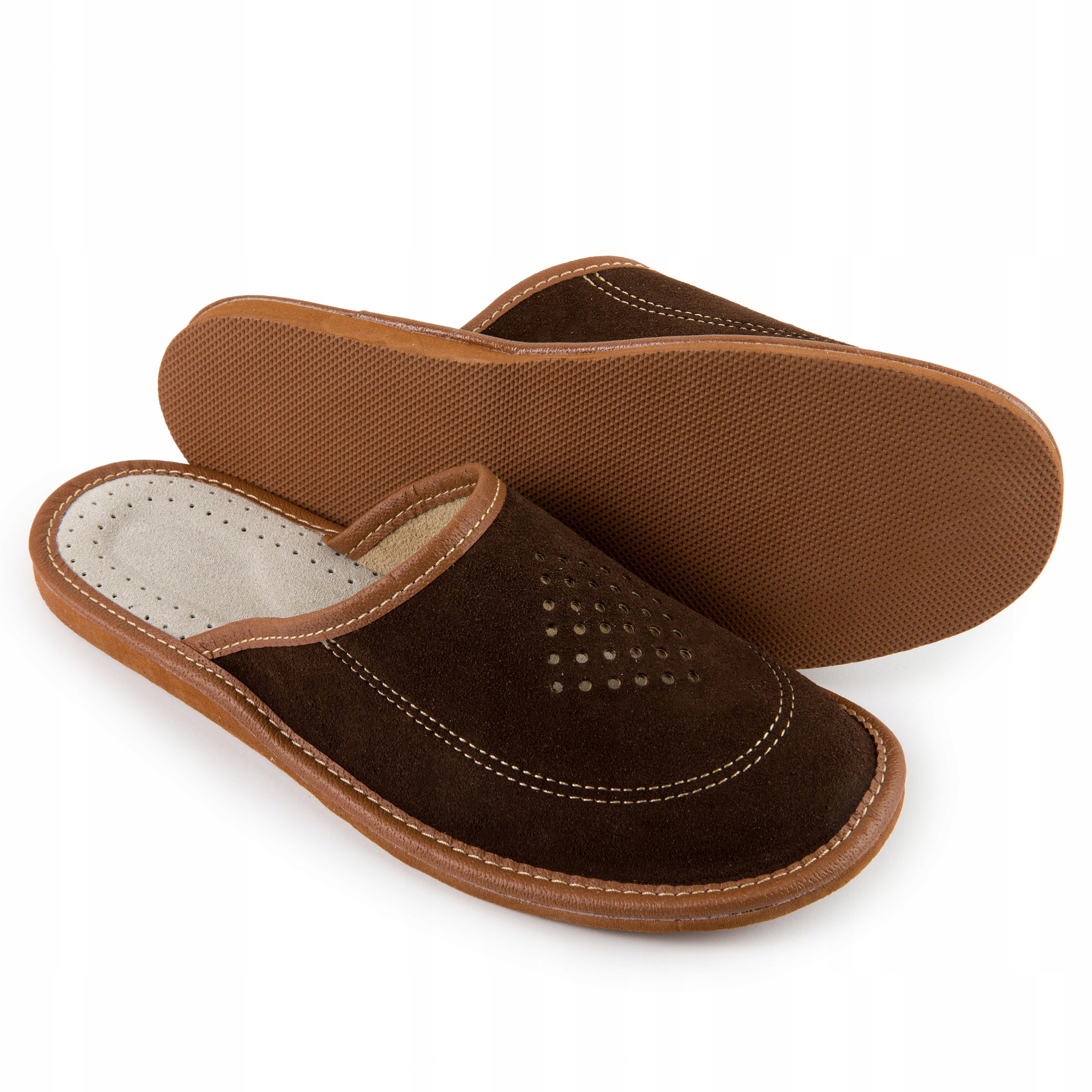 SKÓRZANE PANTOFLE MĘSKIE SKÓRA KAPCIE LACZKI CIAPY Marka Nowo