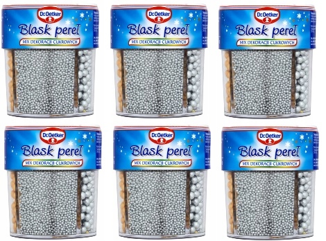6x 81g Dr Oetker Blask pereł Mix dekoracji cukrowych Karton