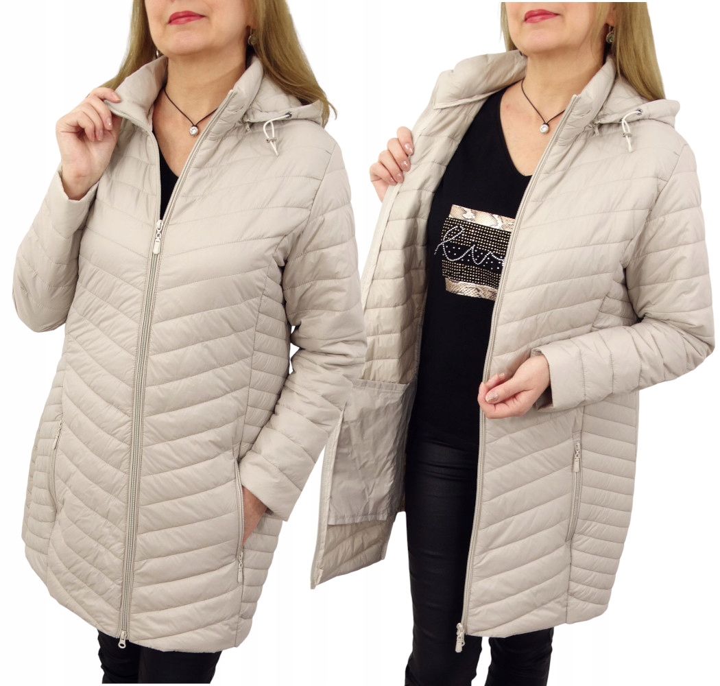 Kurtka Damska Płaszczyk Przejściowy z Odpinanym Kapturem Madison 44 2XL