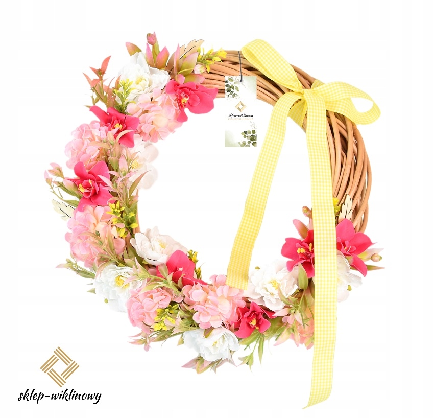 Dekorativní věnec k zavěšení na dveře Ozdoba Dekorace květinový Fi 35 cm