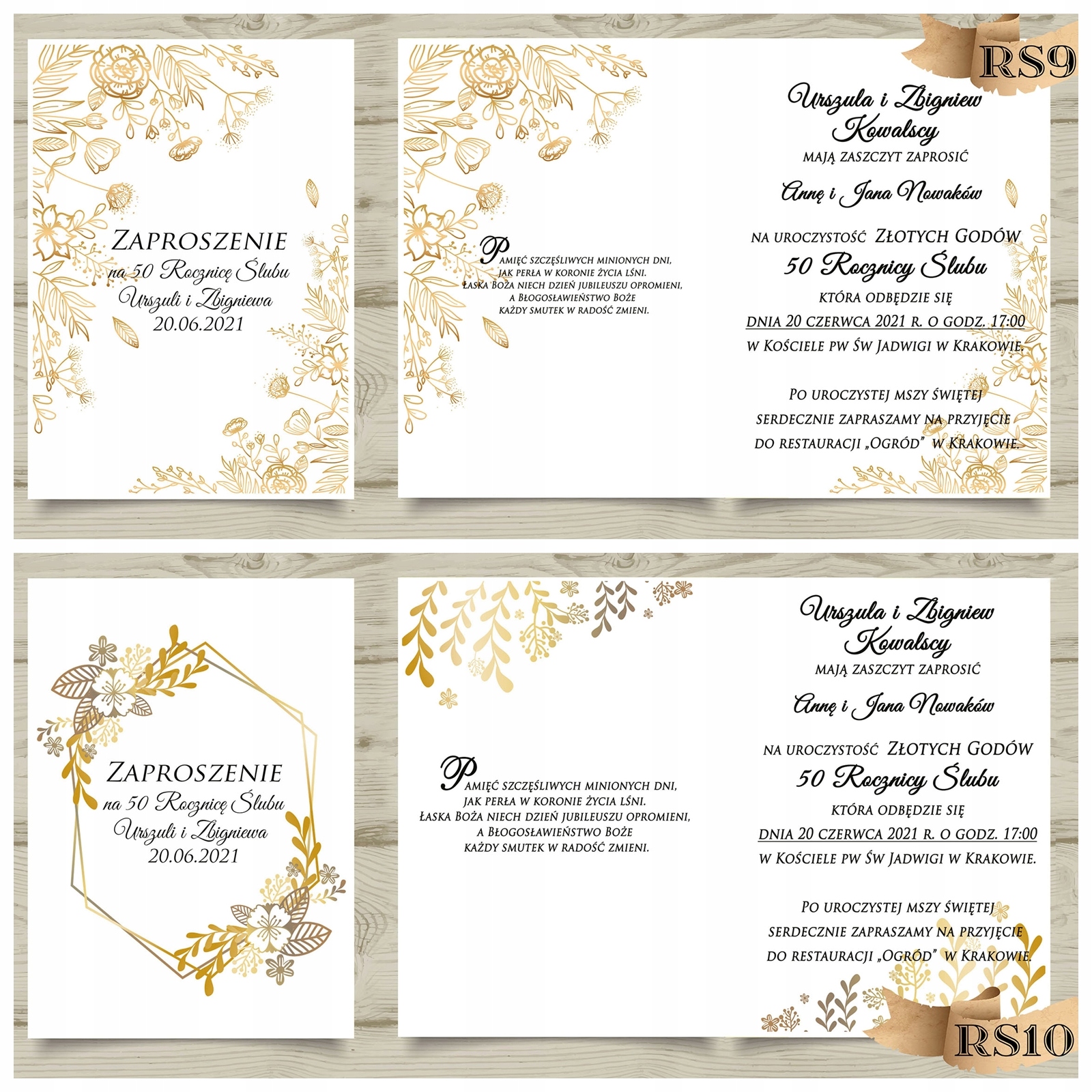 Zaproszenia na Rocznicę Ślubu Zdobienie brak