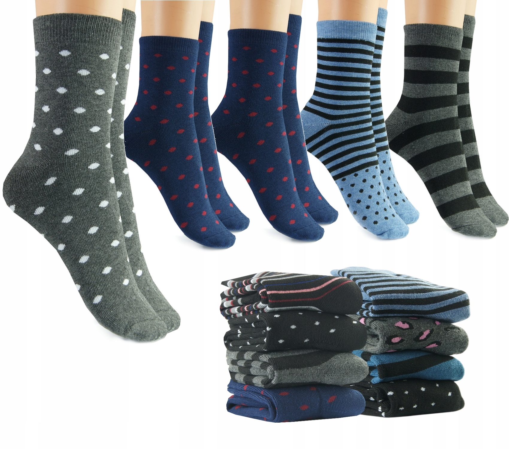 

5x Damskie Skarpety Bawełniane Różne Wybór 39-41