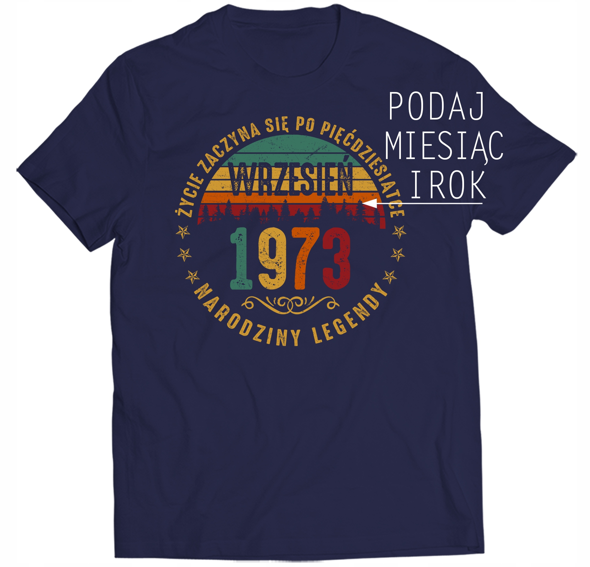

Koszulka Narodziny Legendy Życie Wrzesień 1973 M
