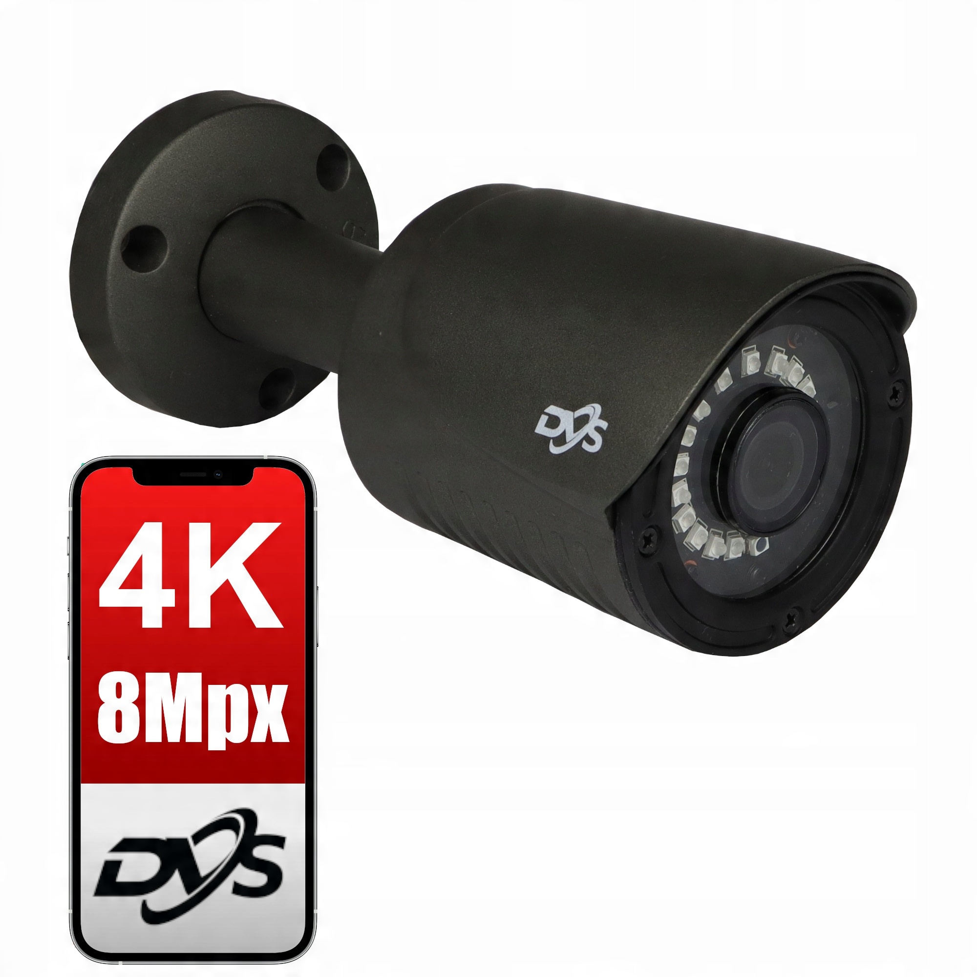 

Zewnętrzna Kamera Analog 8MPX Monitoring Czarna