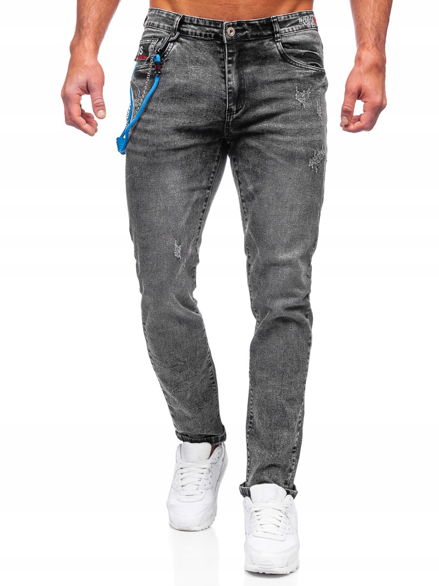 

Spodnie Męskie Jeansowe Czarne HY1052 Denley_xl