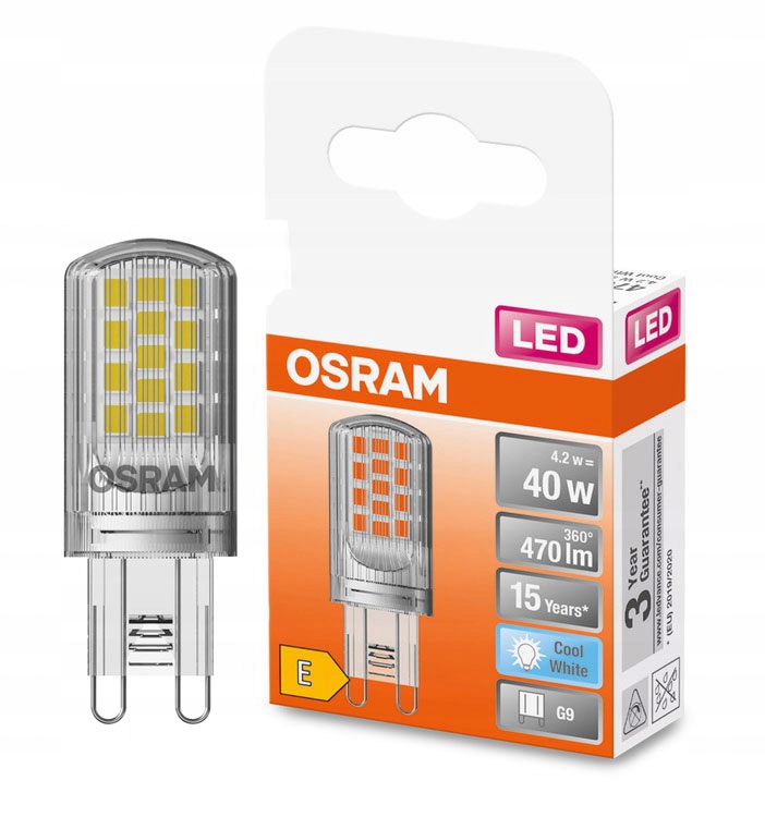 

Żarówka Led 4,2W=40W G9 470LM Osram 4000K 360°