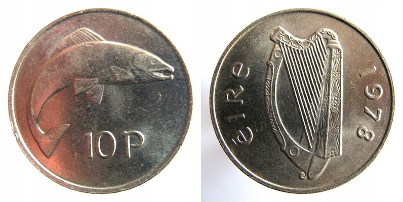 7086. IRLANDIA 10 pensów, 1978, 29mm