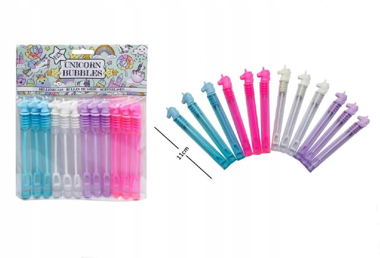 Bańki mydlane jednorożce - mini tuby 12 sztuk